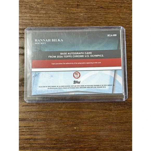 2026 Topps Chrome US Olympics Hannah Bilka Auto Card BCA-HBI Hockey Team USA - Picture 2 of 2
